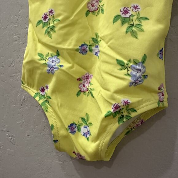 Janie and Jack Yellow Floral Ruffle One Piece Swimsuit - Picture 3 of 7